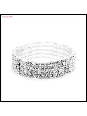 Rhinestone Bangle Bracelet Sparkling Bridal Wedding Formal Jewelry